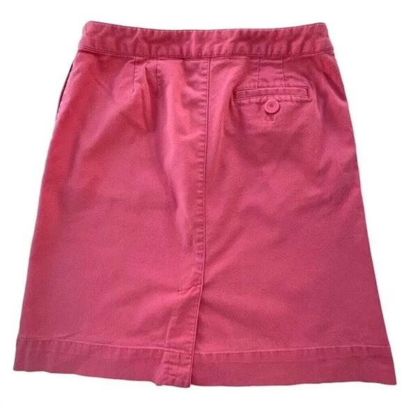 Vintage Talbots Coral Pink Button Up Cotton Stretch Skirt Size 4 - Picture 6 of 6